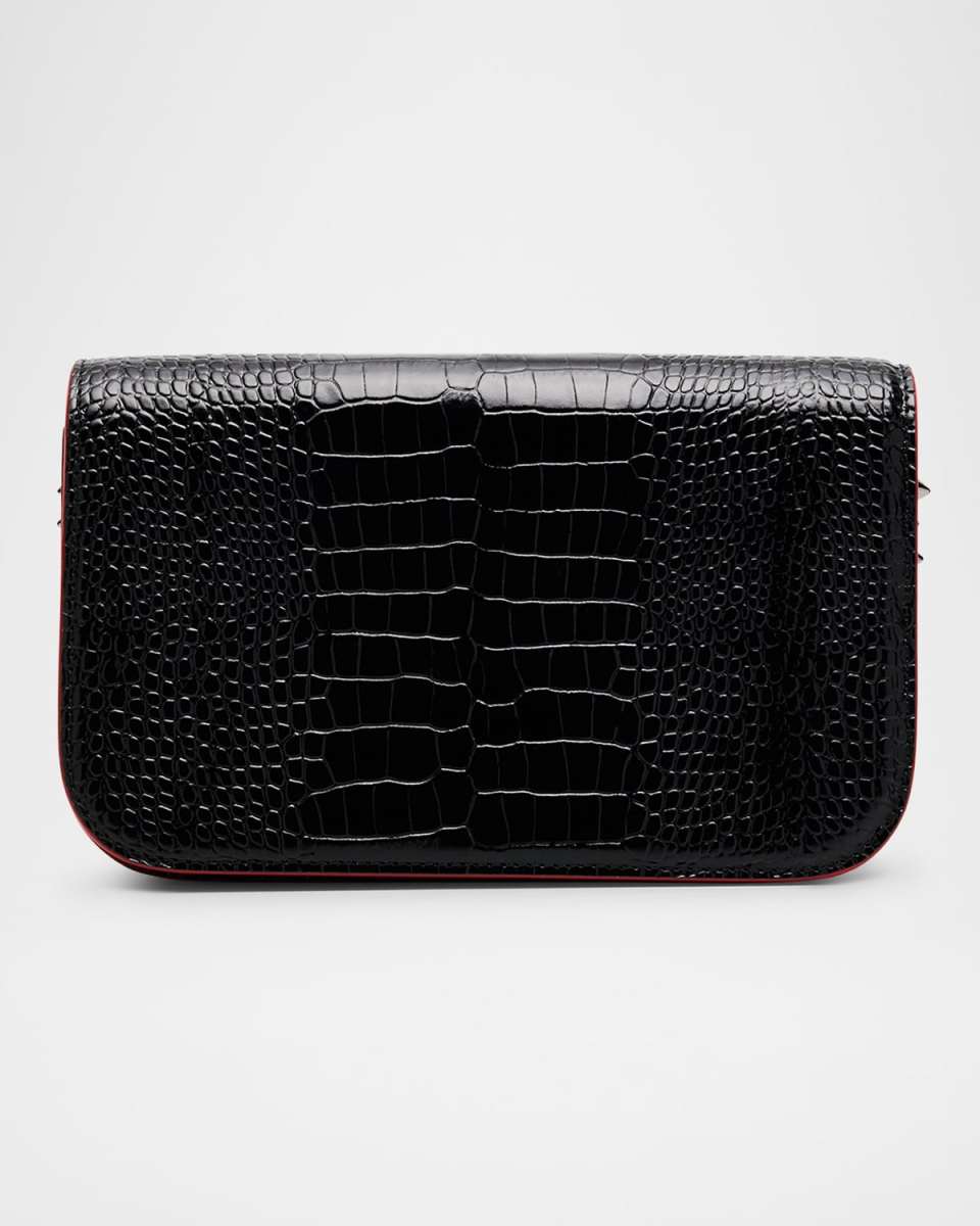 Paloma Small Croc-Embossed Leather Clutch